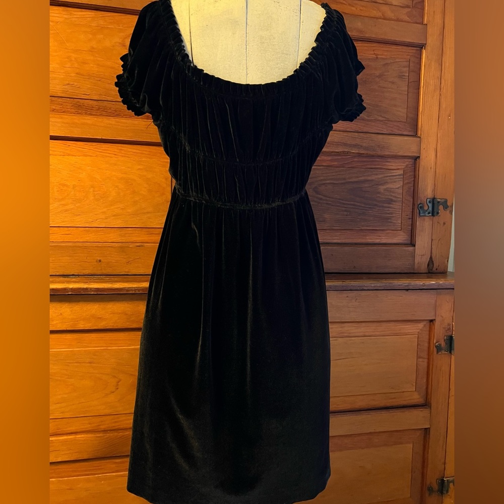 Free People Black Velvet Mini Dress Size S